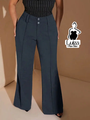Calça Flare Alfaiataria Cintura Alta Sofisticada Plus Size