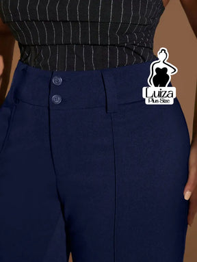 Calça Flare Alfaiataria Cintura Alta Sofisticada Plus Size