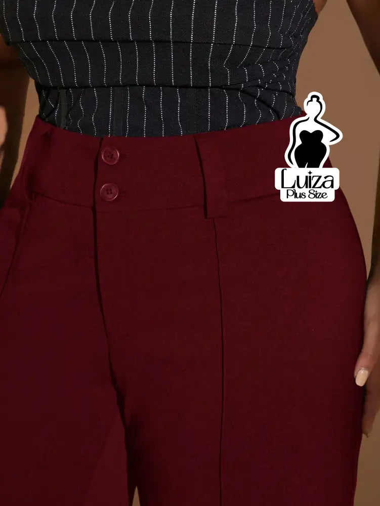 Calça Flare Alfaiataria Cintura Alta Sofisticada Plus Size