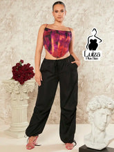 Calça Jogger Cintura Alta Amarração Ajuste Barra Plus Size