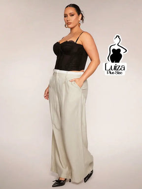 Calça Pantalona Alfaiataria Caimento Elegante Plus Size