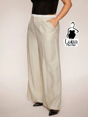 Calça Pantalona Alfaiataria Caimento Elegante Plus Size