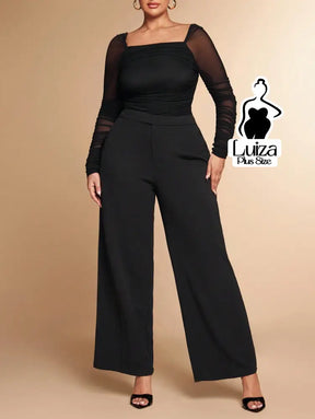 Calça Pantalona Alfaiataria Cintura Alta Elegante Plus Size