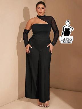 Calça Pantalona Alfaiataria Cintura Alta Recorte Plus Size