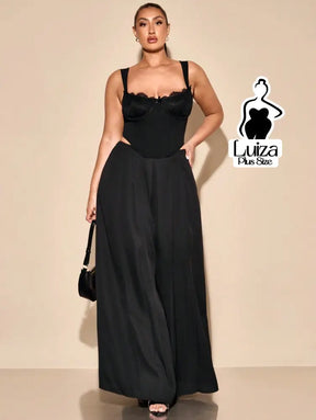 Calça Pantalona Alfaiataria Cintura Alta Sofisticada Plus Size