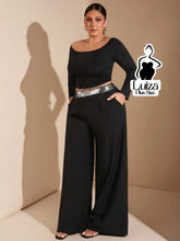 Calça Pantalona Alfaiataria Cós De Paetês Plus Size