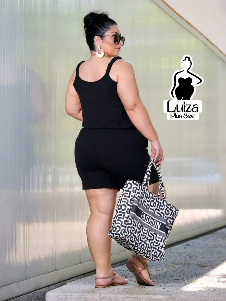 Conjunto Blusa Alça Larga Short Casual Conforto Plus Size