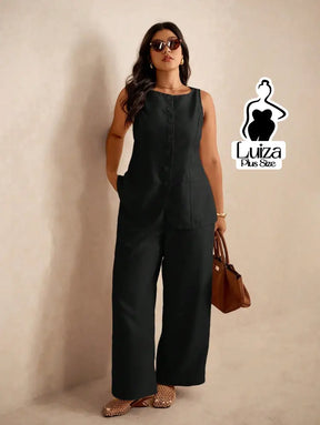 Conjunto Colete Alfaiataria Calça Pantalona Elegante Plus Size