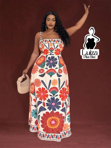 Vestido Longo Estampado Floral Alças Largas