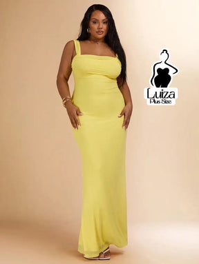 Vestido Longo Justo Costas Abertas Amarração Plus Size